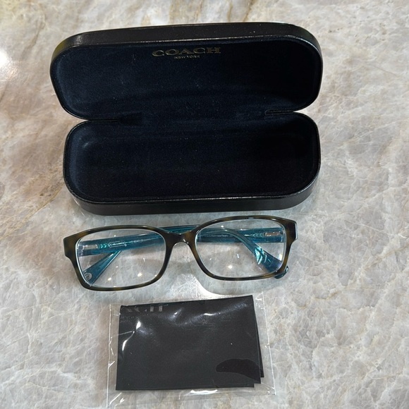 Coach Eyeglasses Frame HC6040 Brooklyn 5116 Tortoise/Teal Women 52[]16‎ 135 - Picture 1 of 5